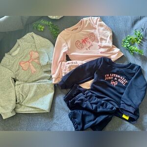 💕Girls Loungewear Comfortable Sweat Suits - Set of Three 💕 Pink Gray & Navy Blue